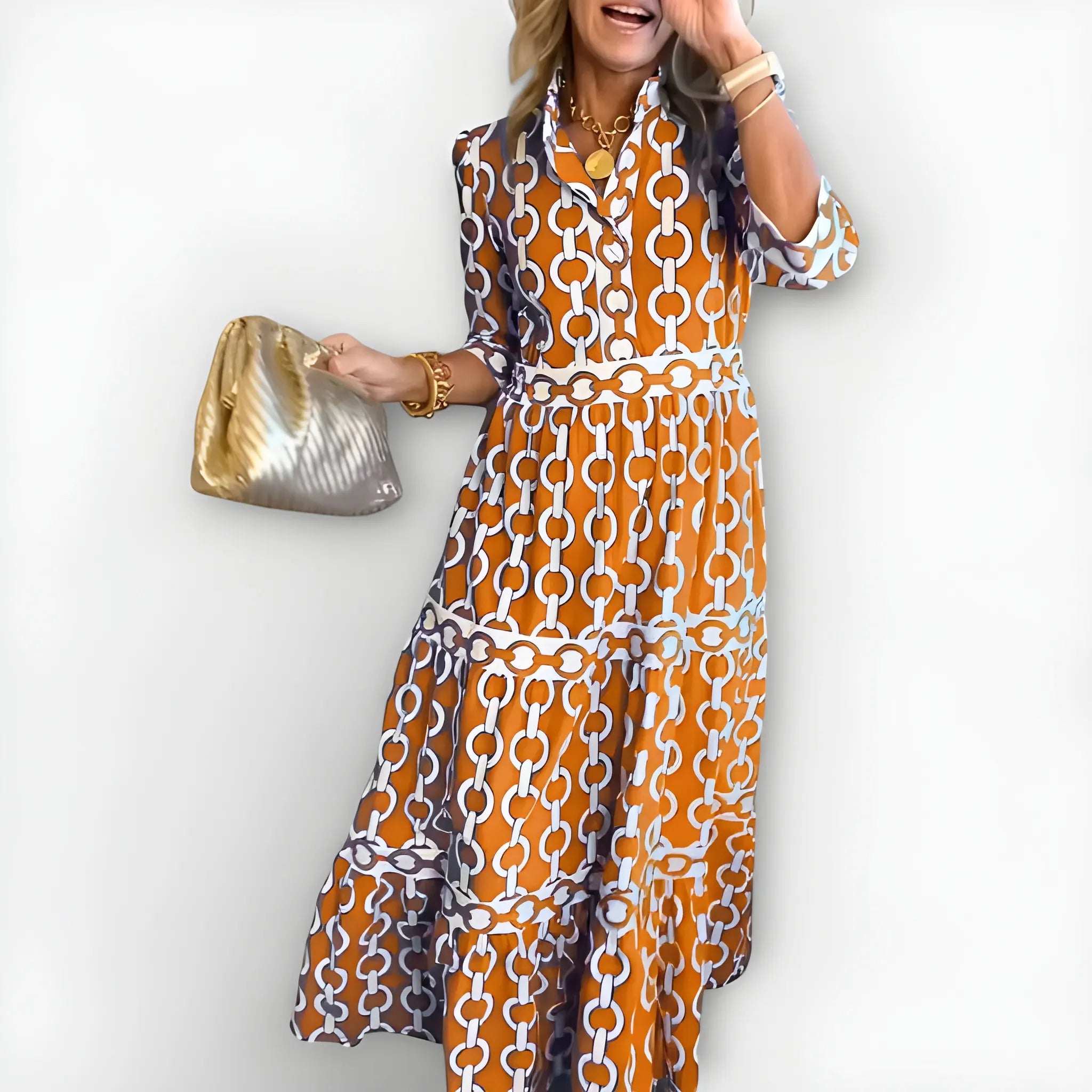 Women's Casual Elegant Midi Summer Dress with Tiered Skirt