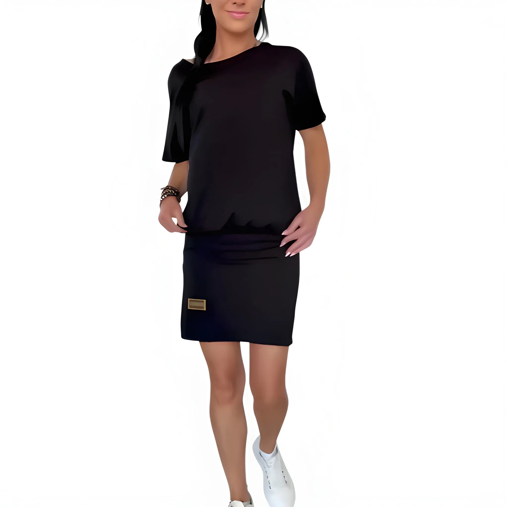 Women's Casual Elegant Mini Summer Dress with Short Sleeves