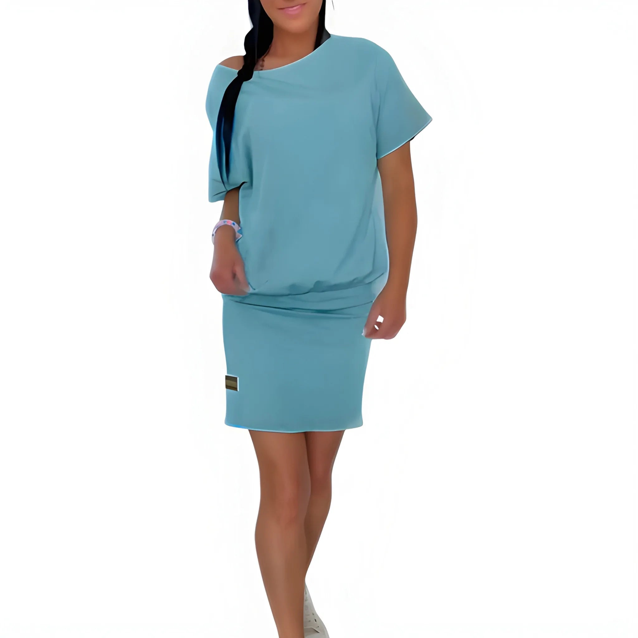 Women's Casual Elegant Mini Summer Dress with Short Sleeves