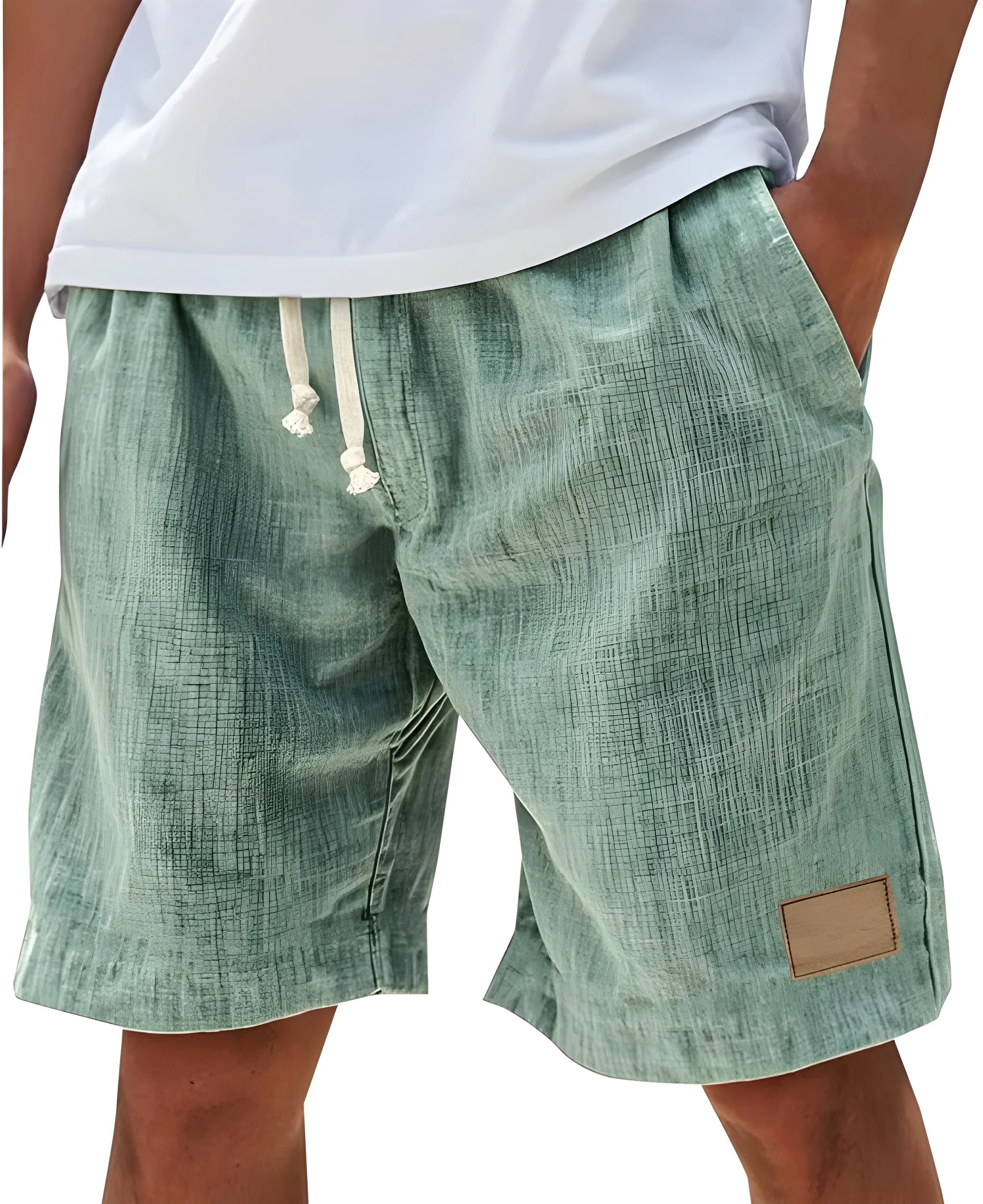 Men's Summer Beach Shorts with Drawstring Waist and Pockets