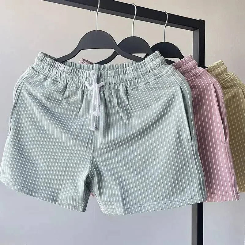 Men's Casual Summer Shorts with Elastic Waist and Drawstring