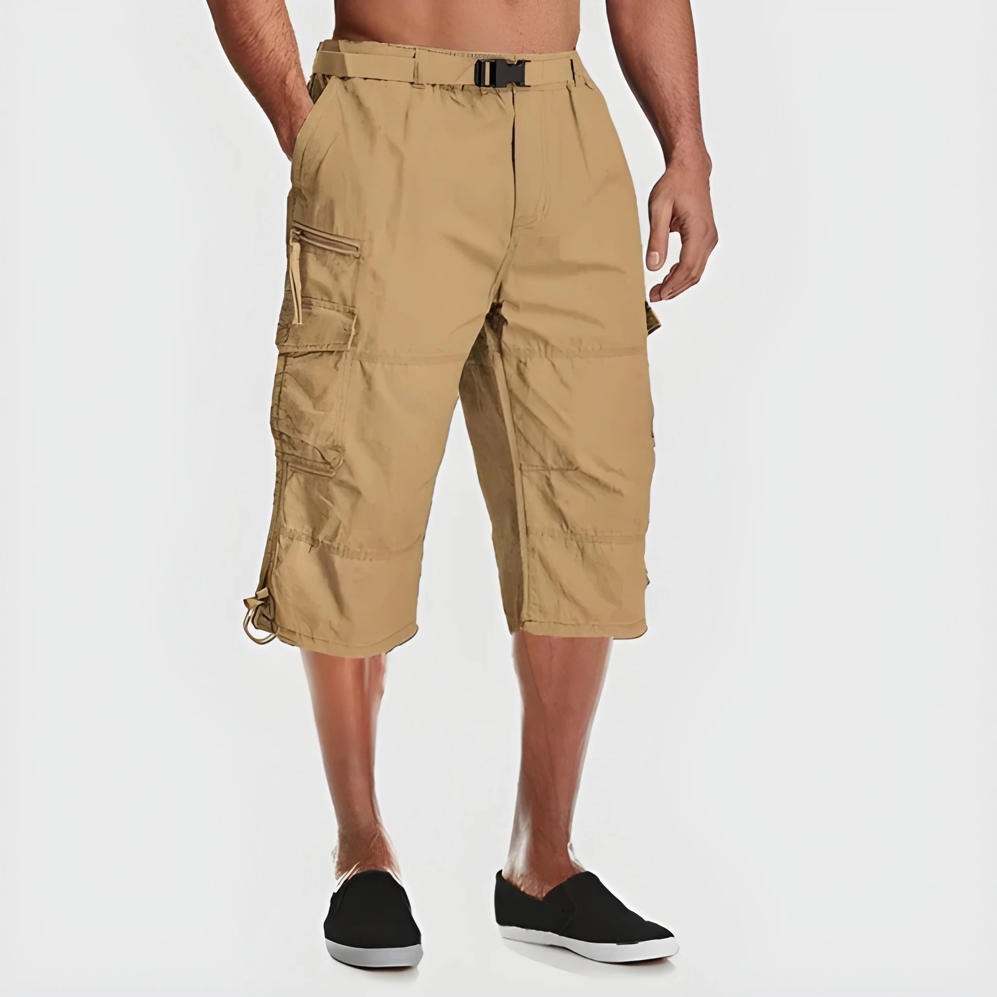 Men's Casual Shorts with Elastic Waist and Pockets