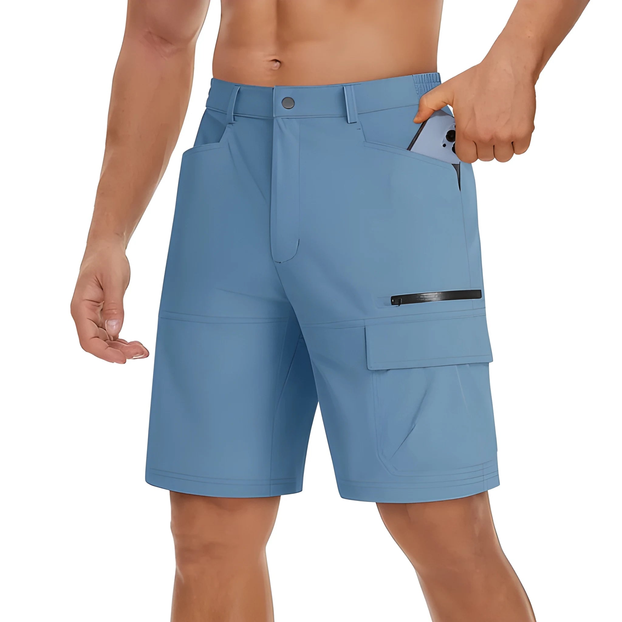 Men's Workout Athletic Shorts with Elastic Waist and Pockets