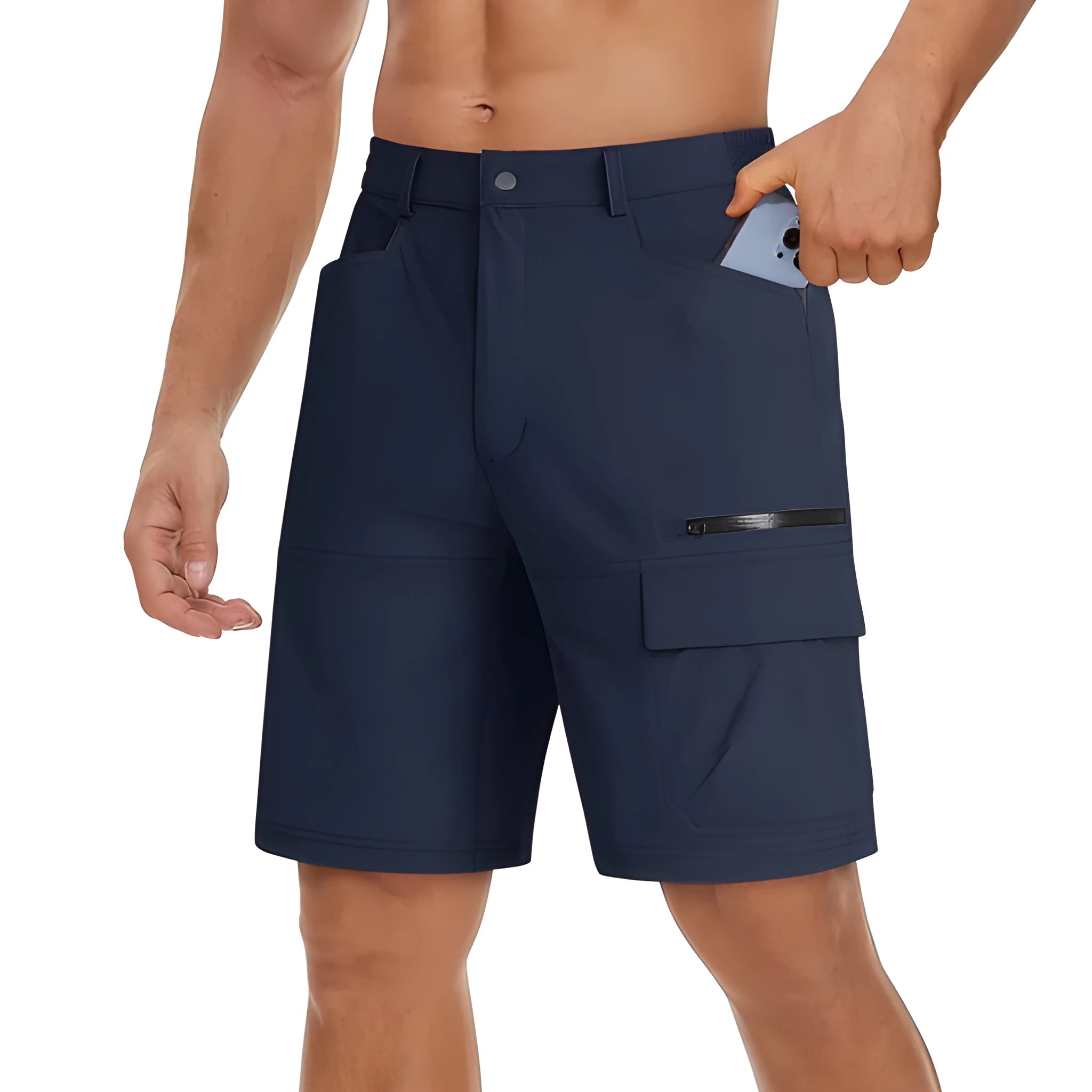 Men's Workout Athletic Shorts with Elastic Waist and Pockets