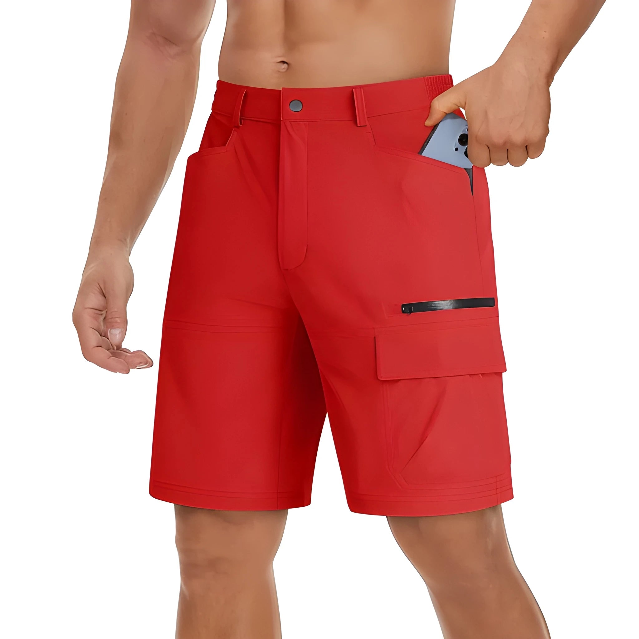 Men's Workout Athletic Shorts with Elastic Waist and Pockets
