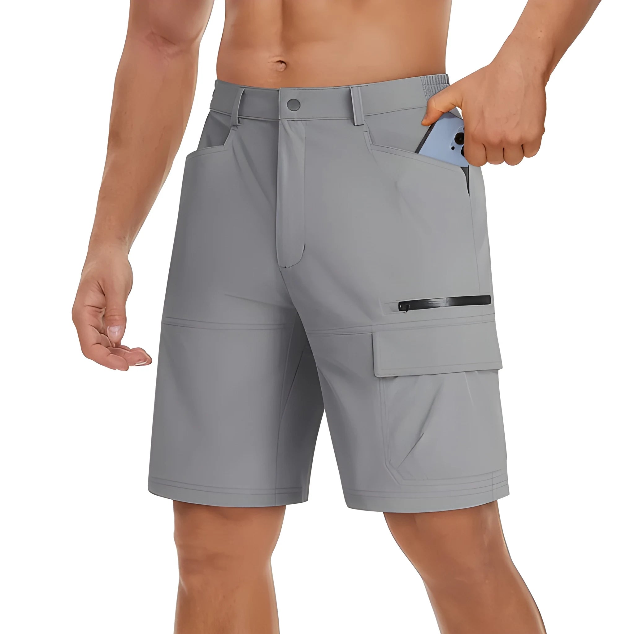 Men's Workout Athletic Shorts with Elastic Waist and Pockets