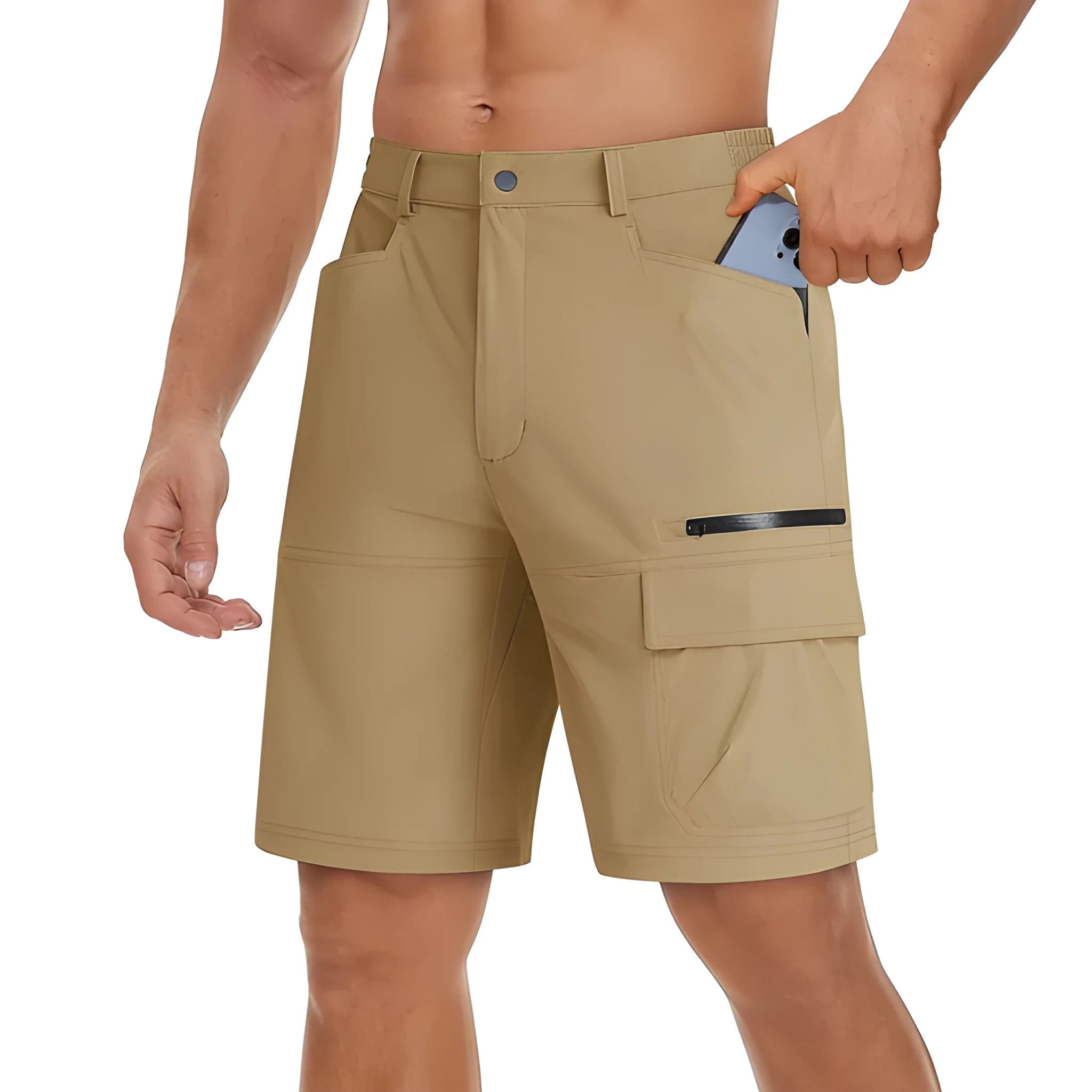 Men's Workout Athletic Shorts with Elastic Waist and Pockets