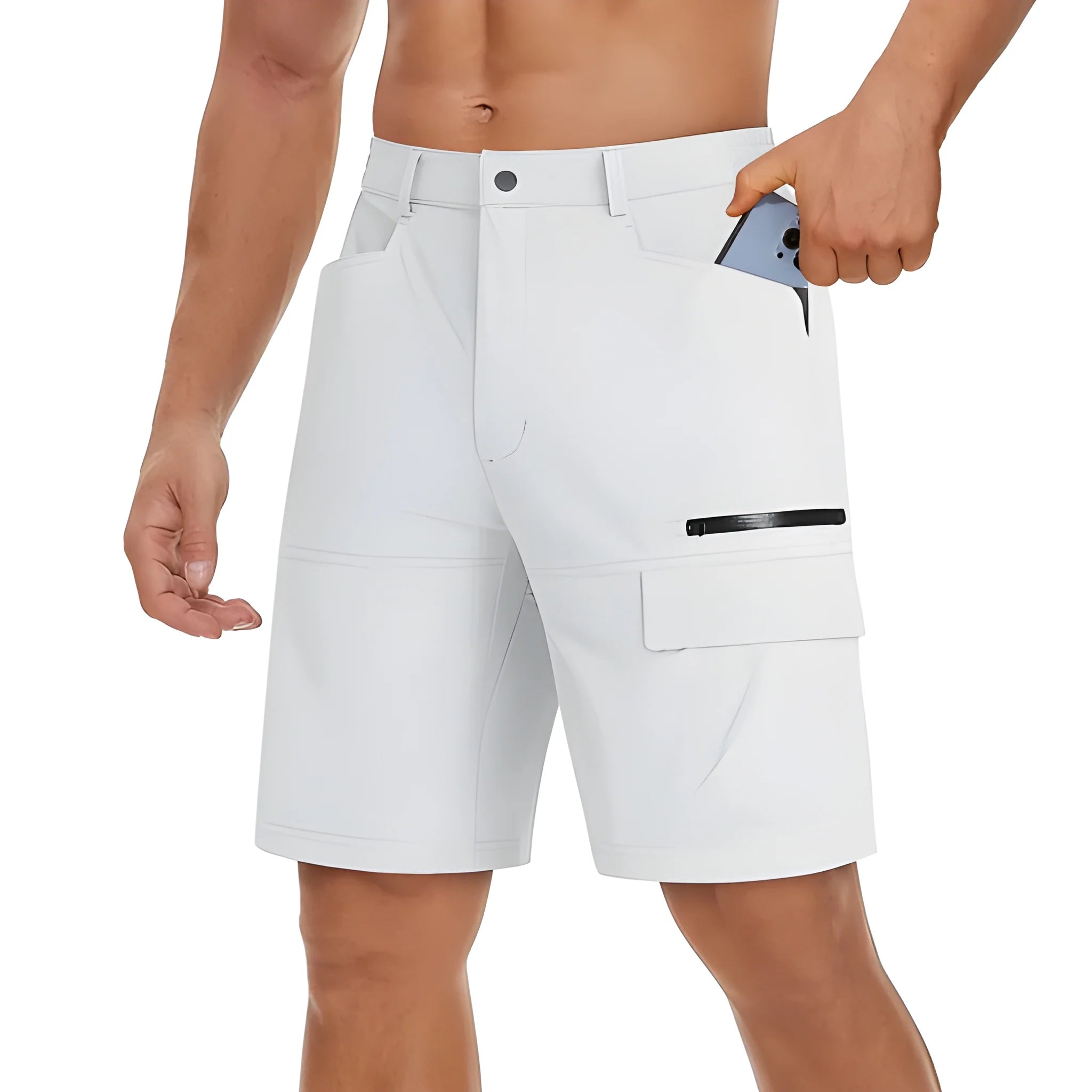 Men's Workout Athletic Shorts with Elastic Waist and Pockets