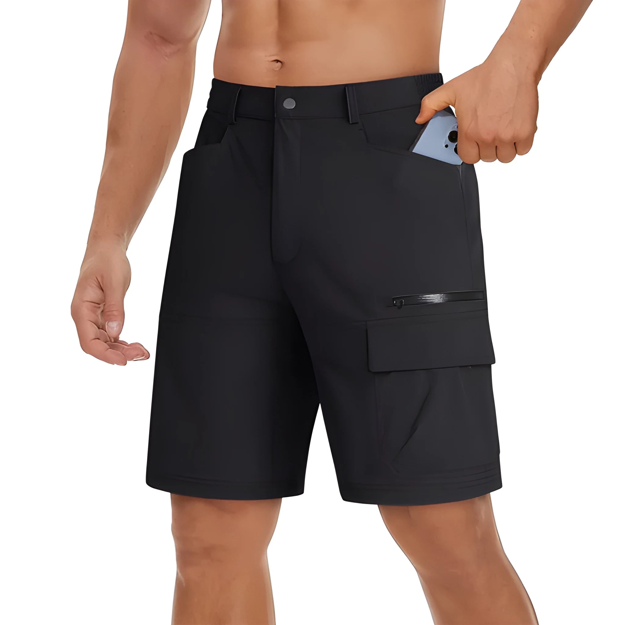 Men's Workout Athletic Shorts with Elastic Waist and Pockets