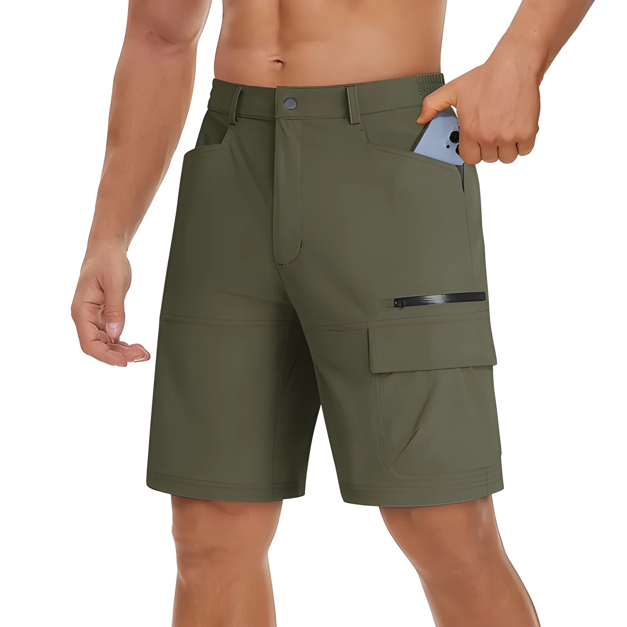 Men's Workout Athletic Shorts with Elastic Waist and Pockets