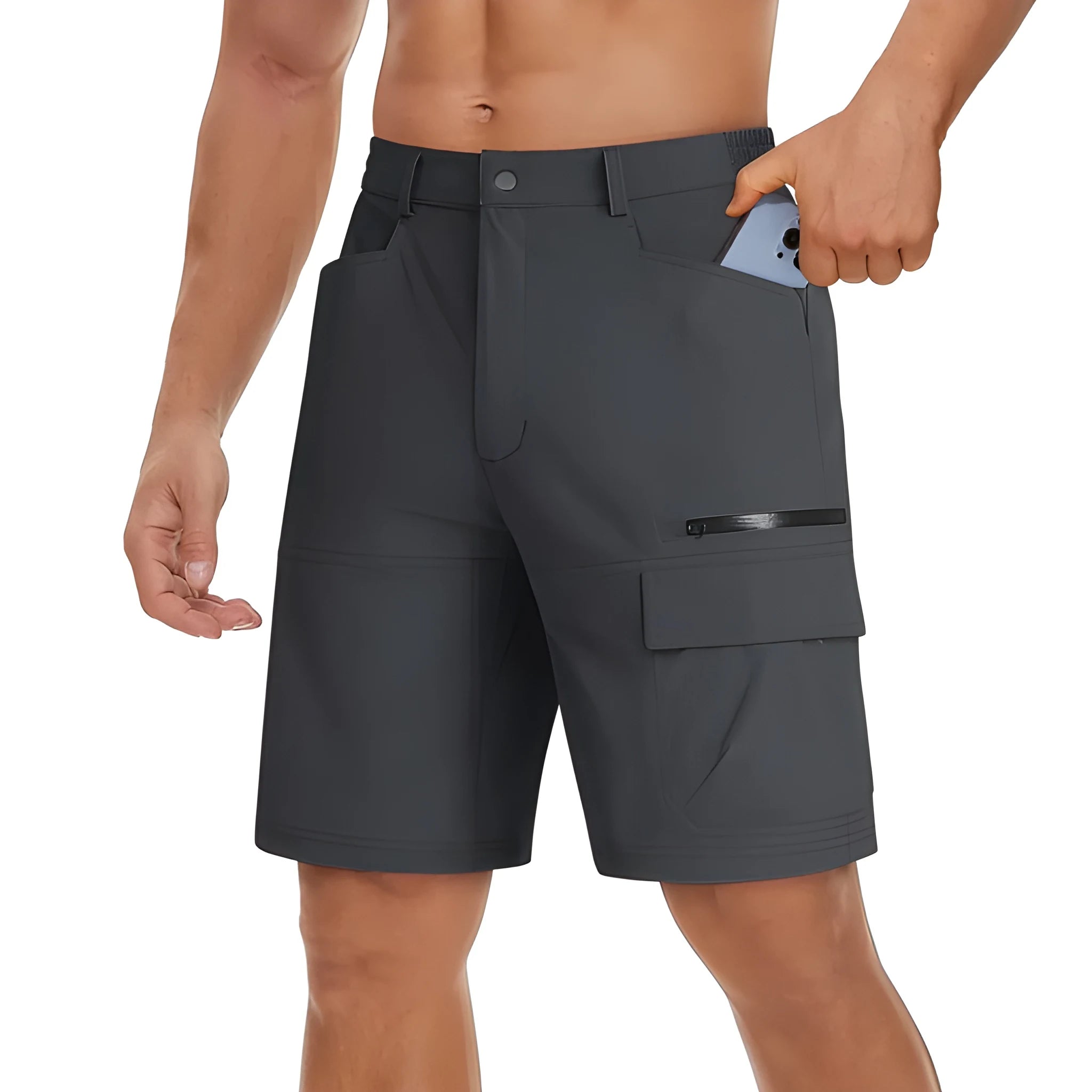 Men's Workout Athletic Shorts with Elastic Waist and Pockets