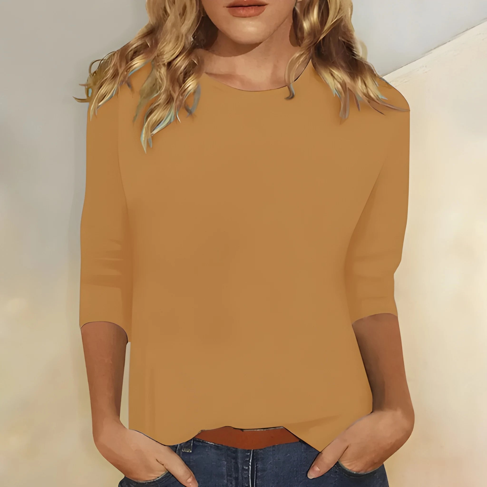 Women's Casual Summer T-Shirt with Crew Neck