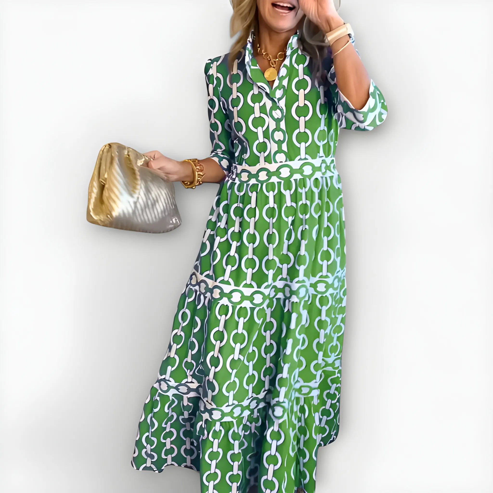 Women's Casual Elegant Midi Summer Dress with Tiered Skirt