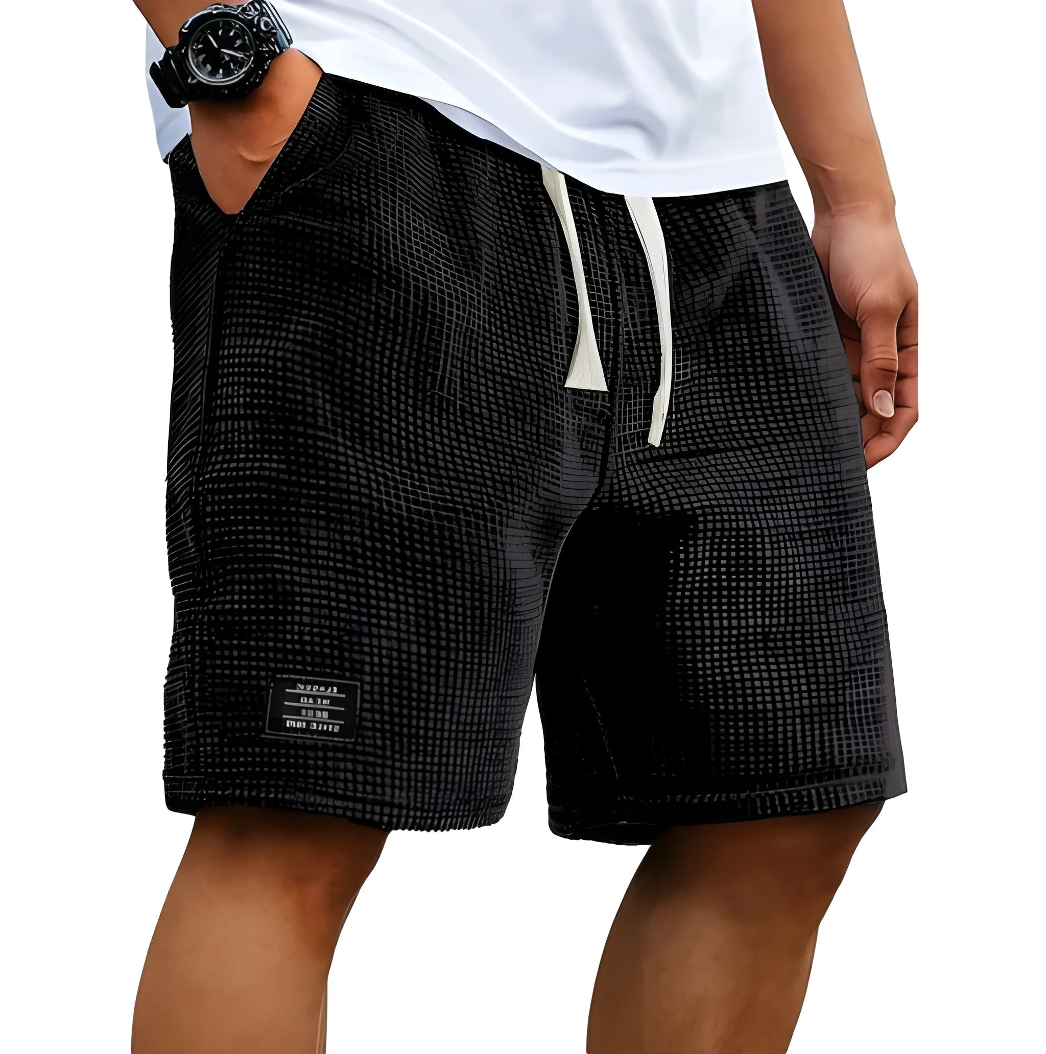 Men's Summer Casual Shorts with Drawstring Waist and Pockets
