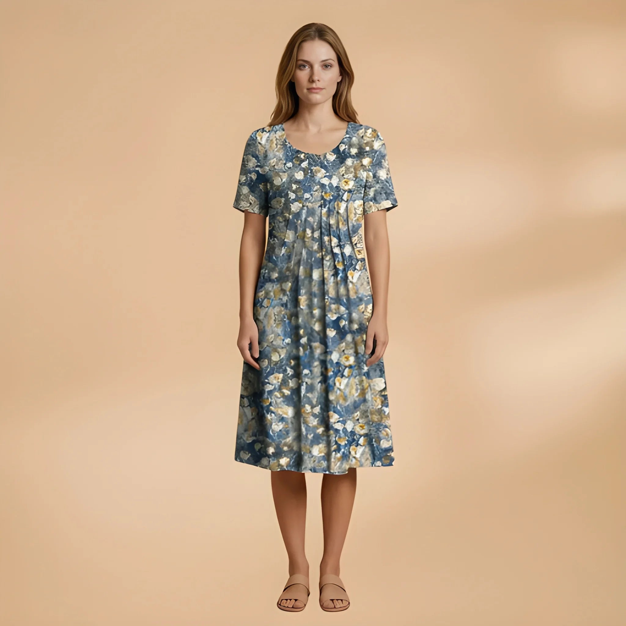 Women's Casual Flowy Midi Summer Dress with Tiered Skirt