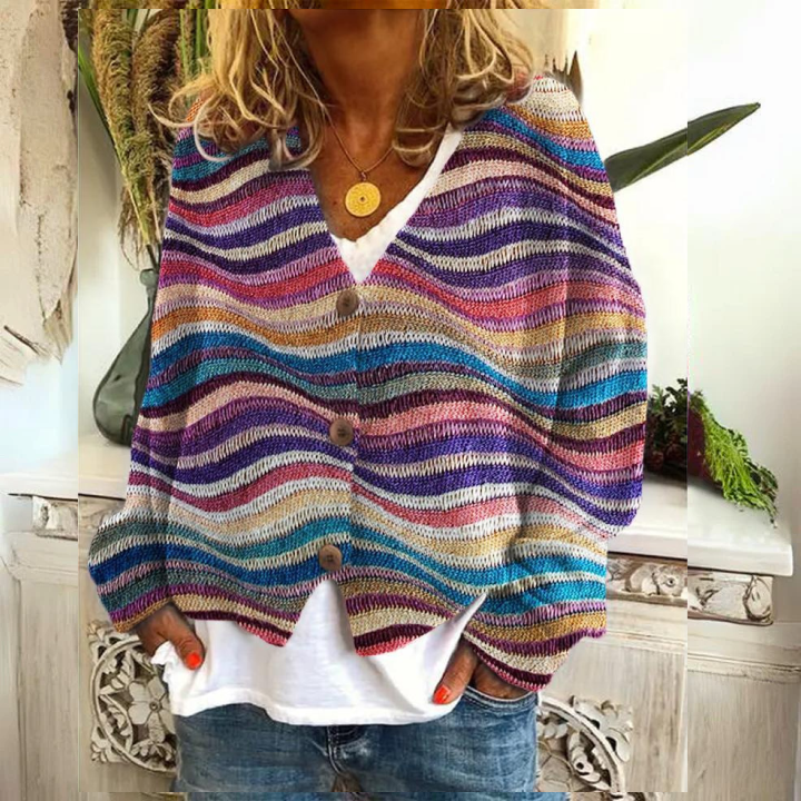 Angie | Women's Floral Warm Cardigan | Button Down