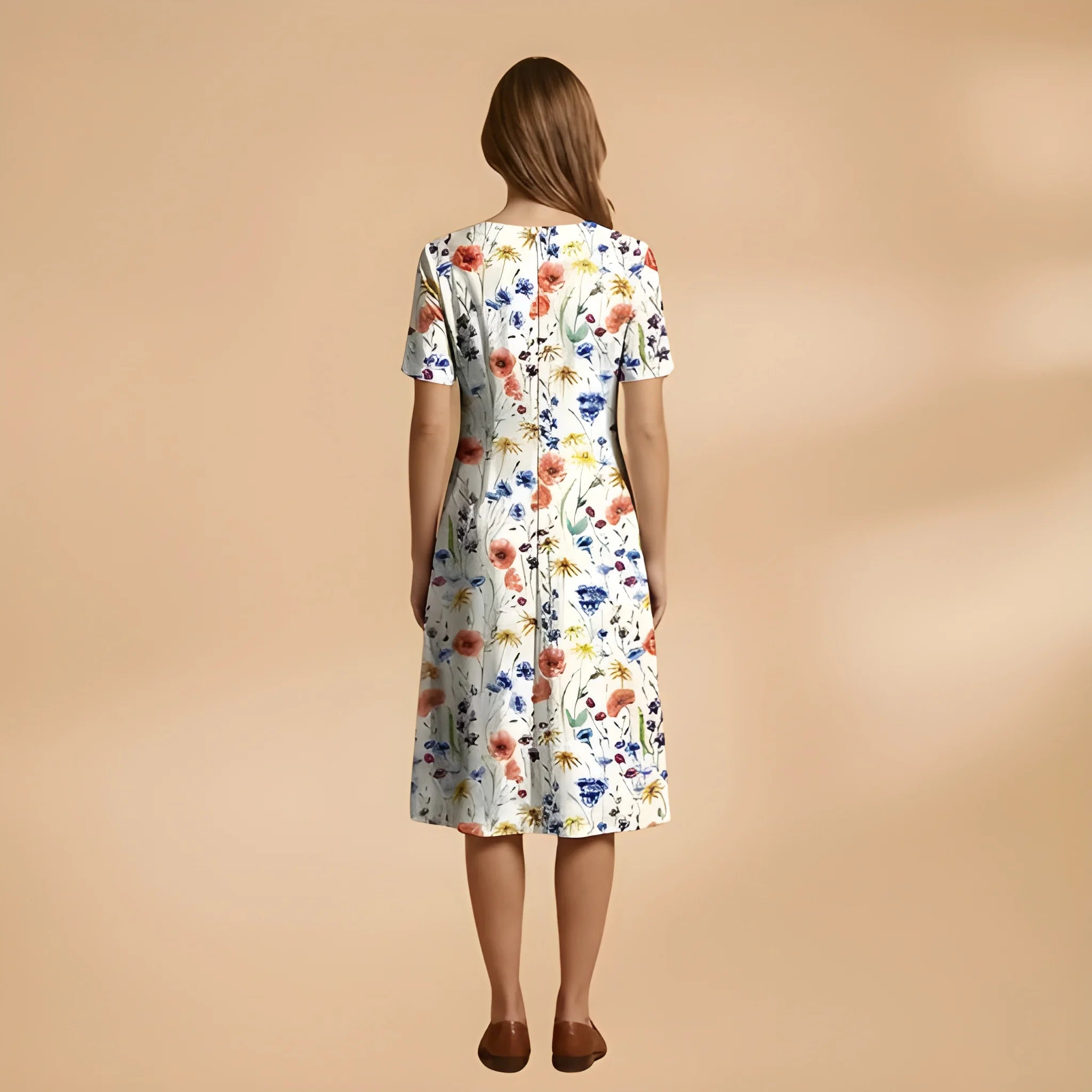 Women's Casual Flowy Midi Summer Dress with Tiered Skirt