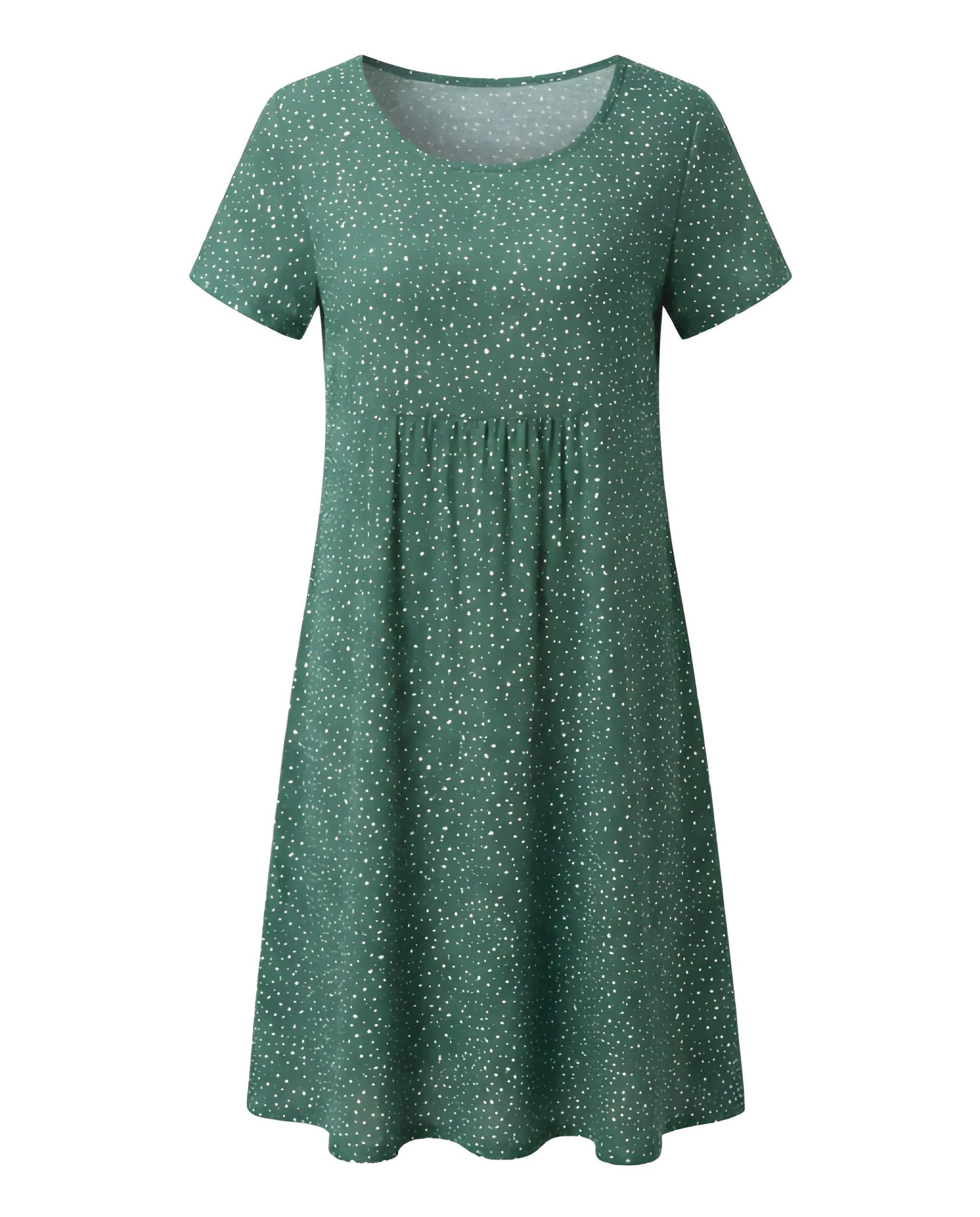 Women's Casual Midi Summer Dress with Short Sleeves